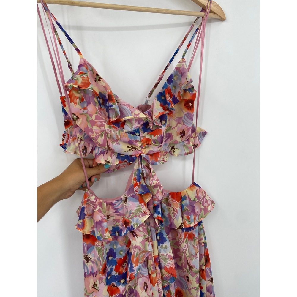 astr palace floral ruffle cutout maxi dress - Picture 6 of 6